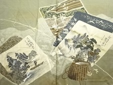 7752819: JAPANESE KIMONO / ANTIQUE MENS HAORI / SILK / DORO OSHIMA TSUMUGI / SCE