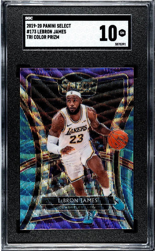 LeBron James 2019-20 Panini Select #173 Tri Color Prizm SGC 10