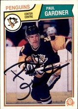 Paul Gardner Signed Autograped 1983-84 O-Pee-Chee card Pittsburgh Penguins