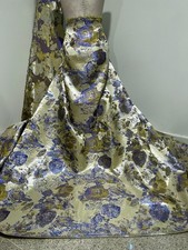 Lavender Gold Ivory Floral Metallic Brocade Fabric 58 Width Sold By The Yard