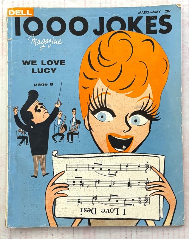 1000 JOKES MAGAZINE I LOVE LUCY MARCH-MAY 1957 DELL LUCILLE BALL DESI ARNAZ VTG
