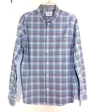 GOODFELLOW  CO SLIM LONG SLEEVED BLUE COTTON PLAID SHIRT Size S-M