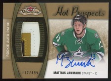 2015-16 Fleer Showcase Hot Prospects Patch Mattias Janmark RC Auto 172/499 #145