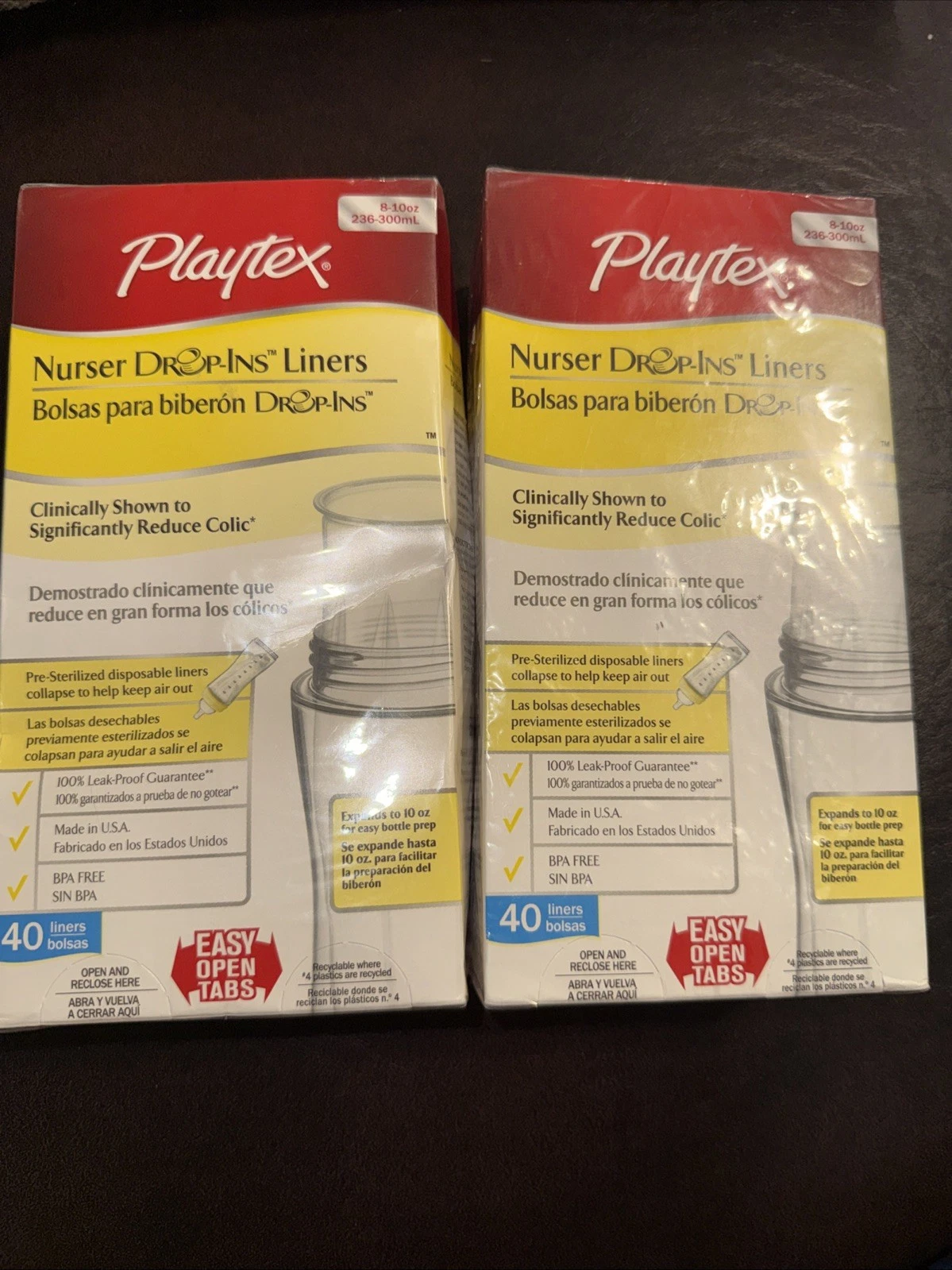 2 Playtex Nurser System Drop-ins Dis. Liners 8-10 Oz 40 Count (80)
