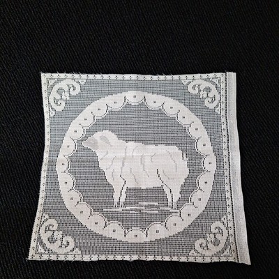 Sheep Lace Pillow Panel Decor 12'' Square
