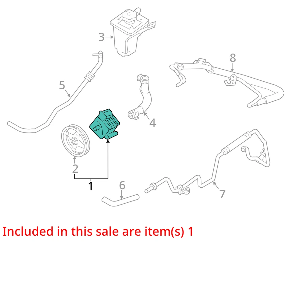 2005 Lincoln LS Power Steering Pump OEM 137K Miles - LKQ429951444 - Image 4 of 4
