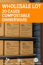 20-Case Lot – 15,000+ Eco Compostable Plates Cups Bowls | Wholesale Dinnerware