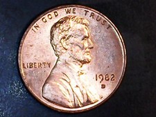 1982 D Lincoln Memorial Cent Small Date Zinc -BU -Circulated -Free Shipping