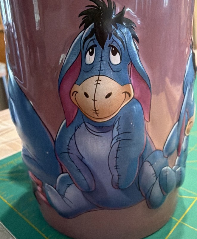 Disney Store 3D 16 oz purple Eeyore mug