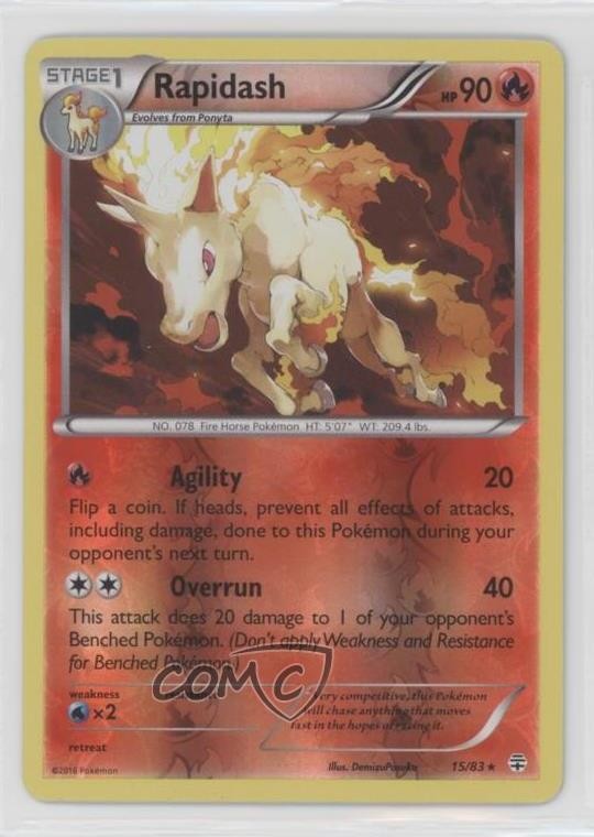 Rapidash Reverse Foil Pokémon XY Generations #15