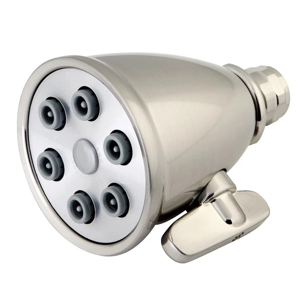 K138A8 3-Inch Brushed Nickel Shower Head with 6 Nozzle Power Jets, 1.8 GPM