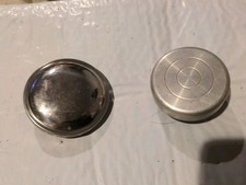 Lot Of 2 Aluminum Round Radiator Caps Polished Chrome Car Etc Buying As Shown