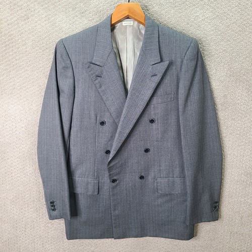 Brioni, Giacca Brioni Vintage Uomo 39R Grigio Righe Blazer Doppiopetto Lana Italia