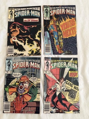  Spectacular Spider-Man #102-5 (1985) Mark Jeweler inserts 3 colors. Newsstands