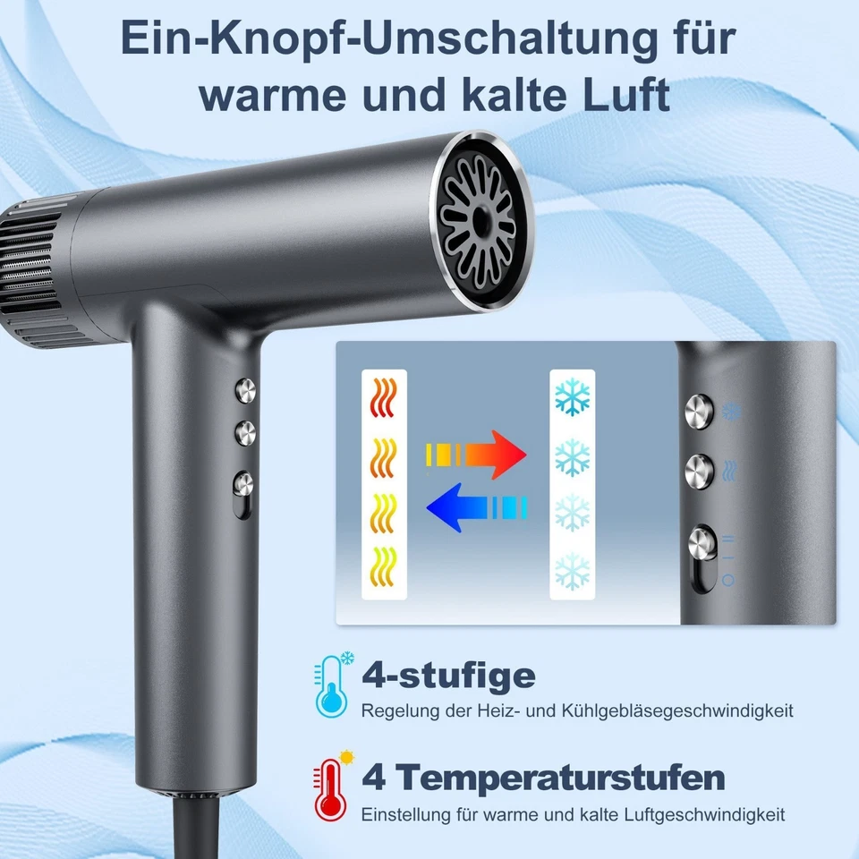 Haartrockner Hochgeschwindigkeits-,Föhn mit Stylingdüse 2000 W, 180.000 U/min - Bild 2 von 4