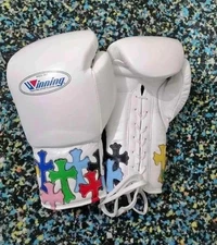 New Winning Boxing Gloves 16oz Lace-up white customized