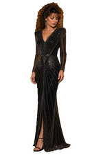 Vintage 80s Beaded Evening Gown Lot 10 Pc Formal Reseller Bundle Black S/M 2