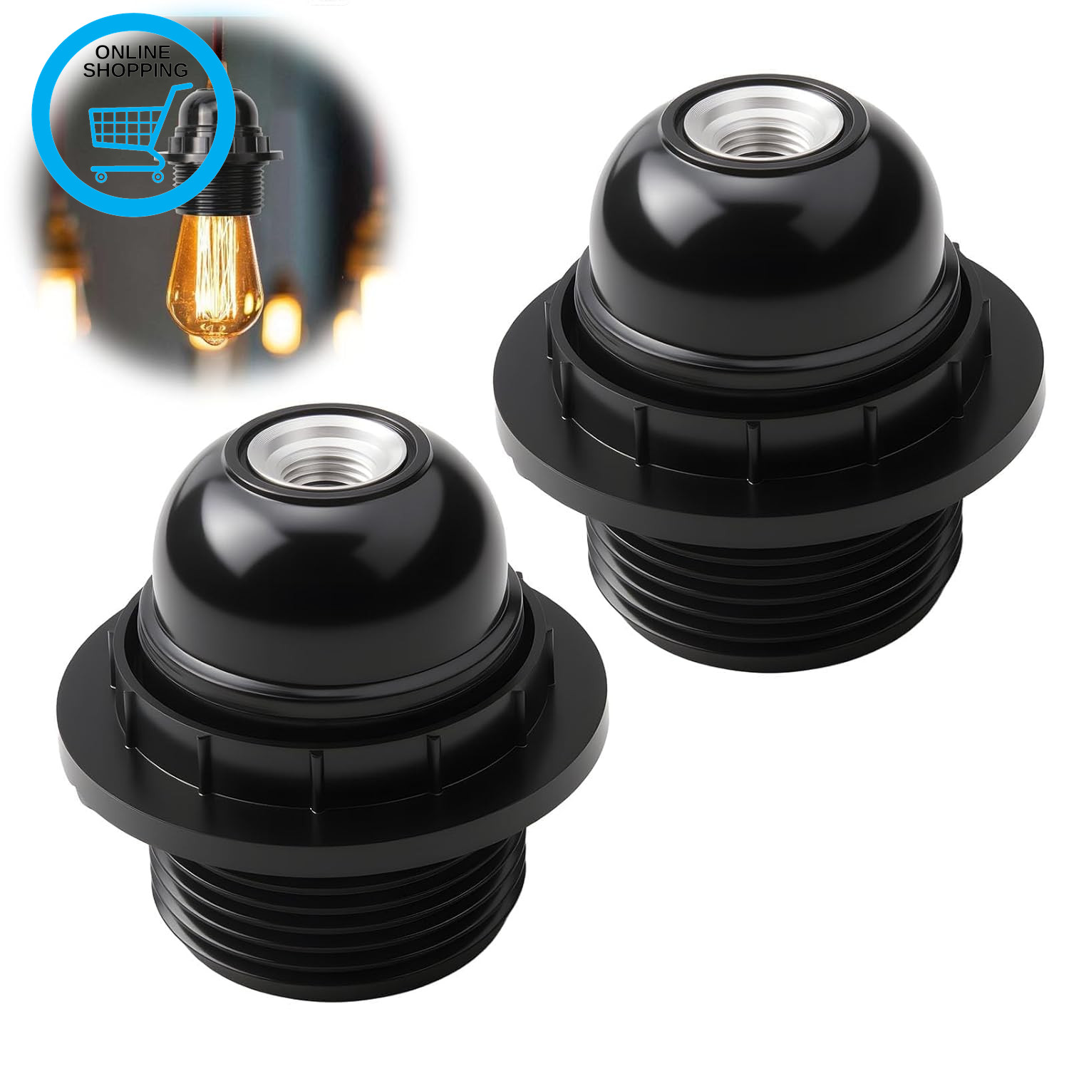2PCS Edison Screw ES E27 Lamp Holder Light Bulb Pendant Socket Deco E27 Screw La