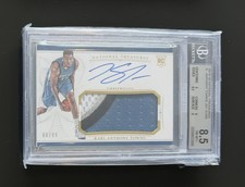 2015 National Treasures KARL ANTHONY TOWNS #101 RC Rookie Patch Auto BGS 8.5/10