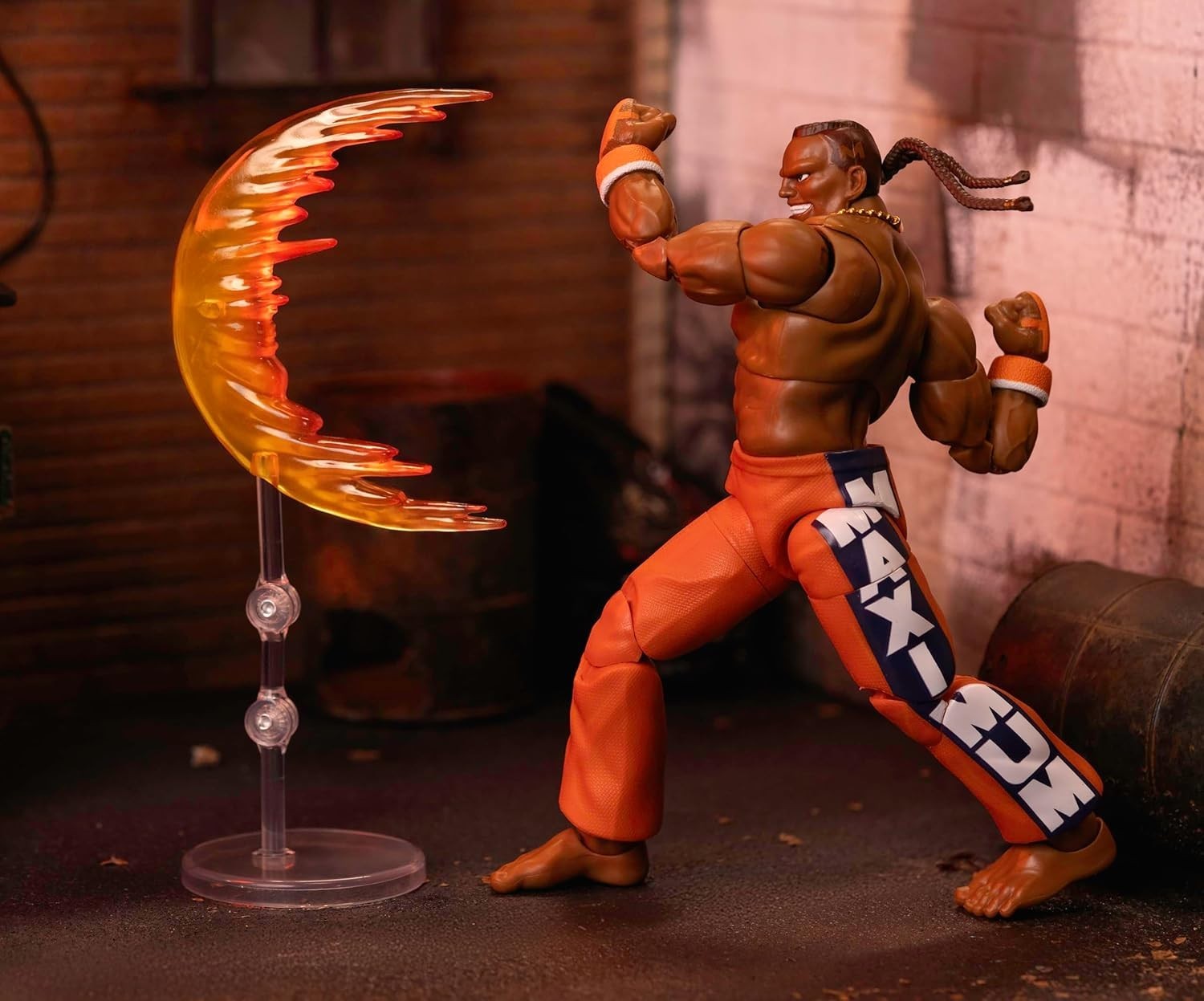 Figurine articulée Dee Jay Street Fighter 2 Jada Toys 1:12 avec visages et effets interchangeables