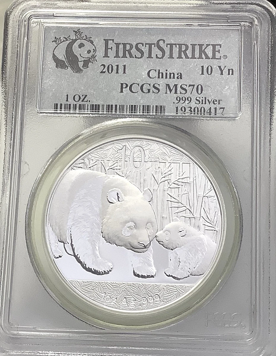 PCGS Certified Chinese Panda MS 70 Silver Bullion Coins for sale