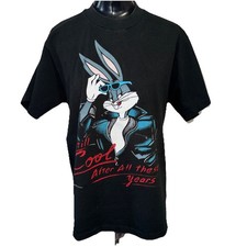 Vintage Warner Brothers Looney Tunes Bugs Bunny Still Cool Black T-Shirt 1990 M