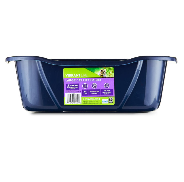 Large Open Cat Litter Box Easy Clean, Spacious Design Free Ship
