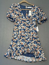 ASTR The Label Floral Puff Sleeve Flirty Spring Summer Dress V Neck Size M NWT