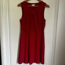Charming Charlie Red Sleeveless Fit and Flare Pleated Dress Medium Y2K Style