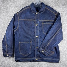 Rocawear Denim Jacket Dark Wash Mens XL Embroidered Logo Streetwear