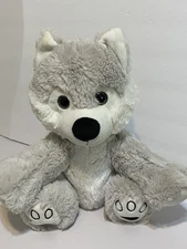 Hugfun Husky Dog Gray & White Love Heart Plush Stuffed Animal Toy