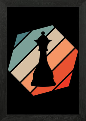 Königin Schach Retro Vintage gerahmtes Wandbild Poster Leinwanddruck Bild