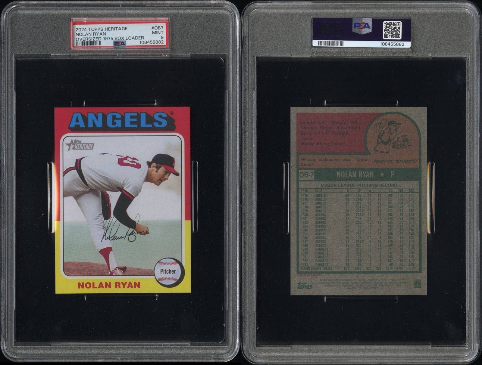 RARE 2024 Topps Heritage Oversized '75 Boxloader #OB-7 NOLAN RYAN PSA 9 READ! view 8