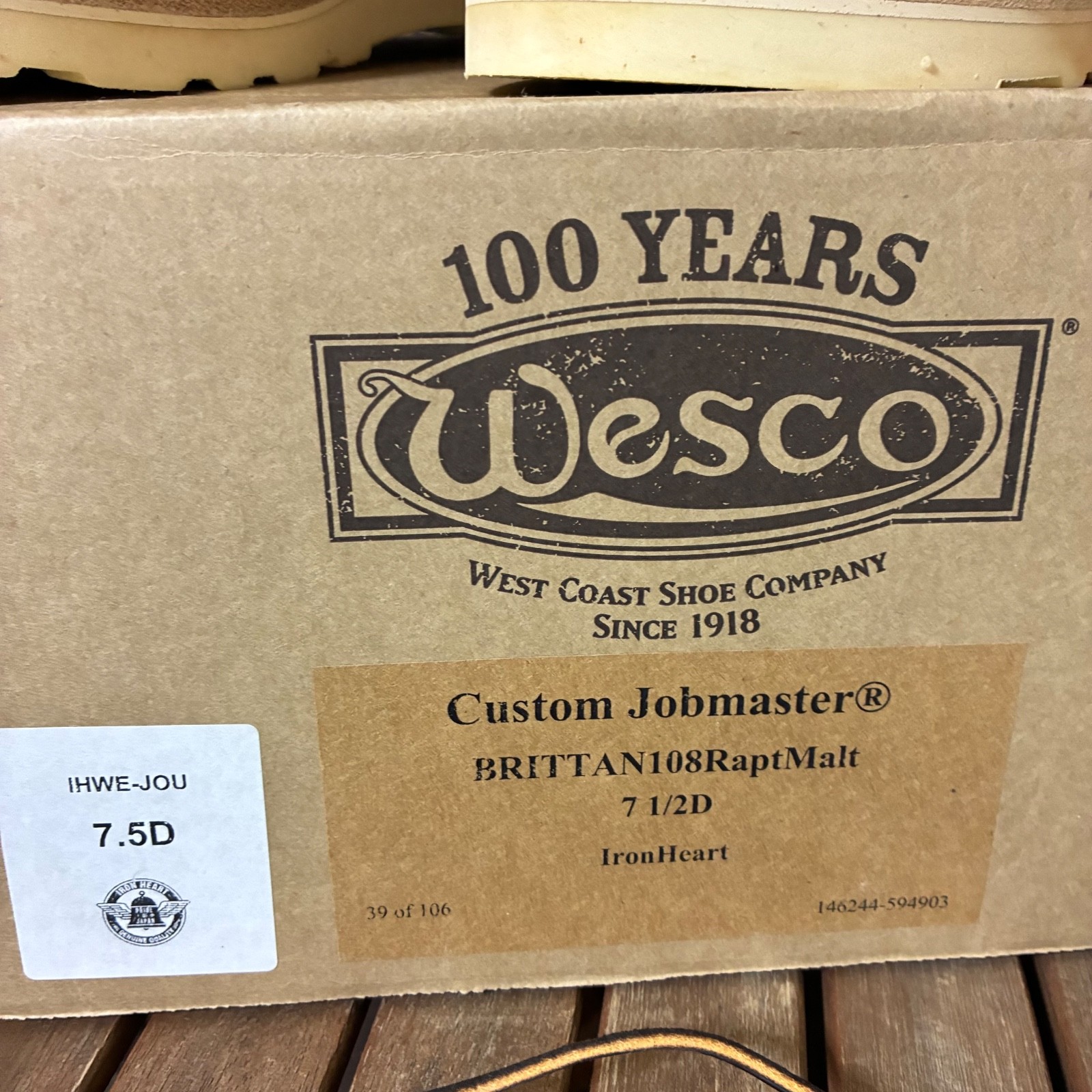 Wesco x Iron Heart Boots Boots Custom Jobmaster 100years Limited!! image 2