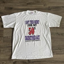 VTG 90s Single Stitch Shirt 50th Birthday Made In USA Funny Jerzees 1992 Gift