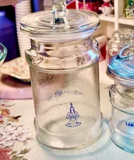 Vintage Land O Lakes Old Logo Glass Canister Discontinued Indian Maiden 10.5"