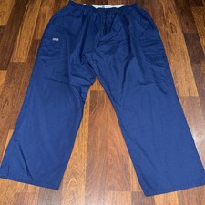 Women  s Cherokee Scrub Pants Navy Blue Size 2XL Measures 32X26. Elastic Waist