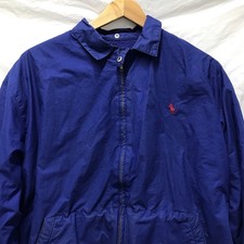 Vintage 90s Polo Ralph Lauren Harrington Jacket M Blue Bomber Zip Thermal Lined