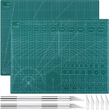 2 Pcs 18" X 24" Self Healing Double Sided Cutting Mat with 2 Metal Engraving Pen