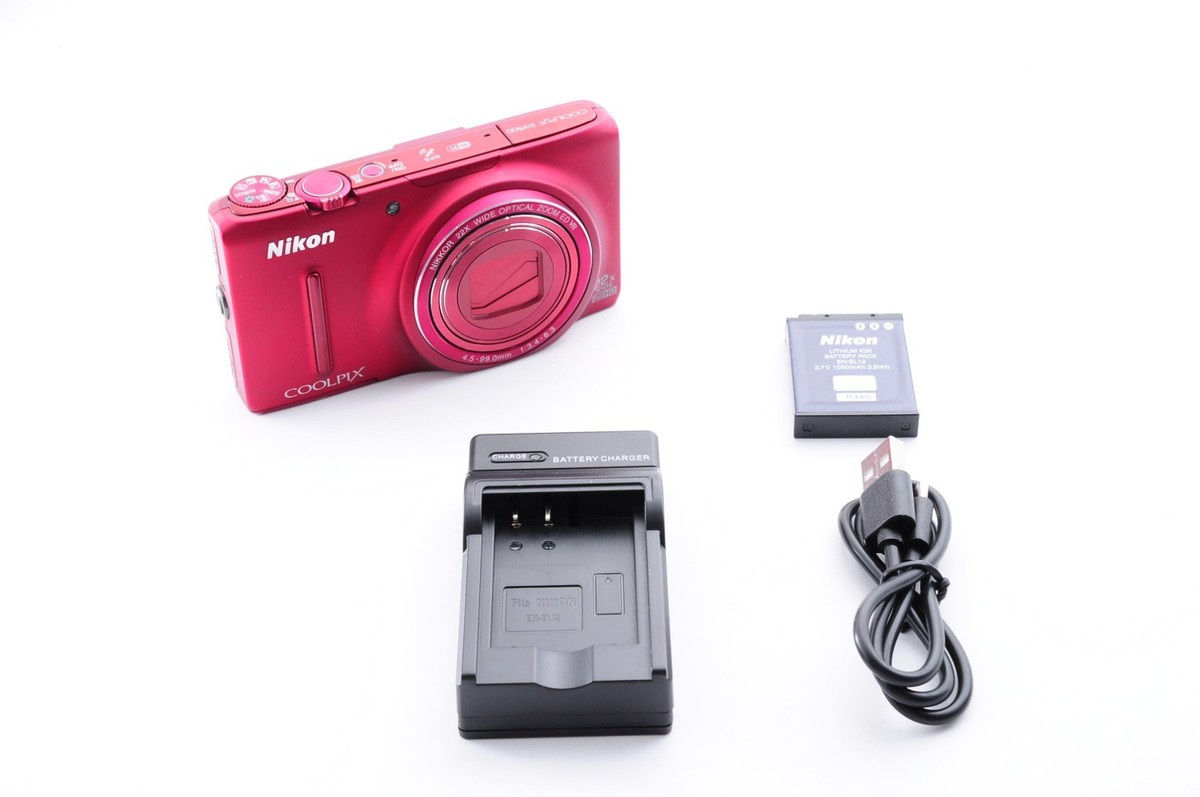 Nikon Coolpix S9500 Red Exc+5 18.1MP Digital Camera From Japan