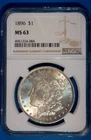 1896-P U.S. MORGAN SILVER DOLLAR - KM#110 - NGC SLABBED - MS63