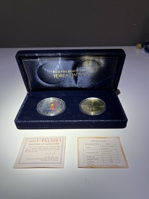 KUWOC Coins Set 2002 World Cup Korea/ Japan 10000 Won Silver + 1000 Won Gold