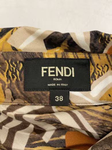 FENDI/Long Sleeve Shirt/Size 38/Silk/GLD/All-Over Print/fs0876 thumbnail 3