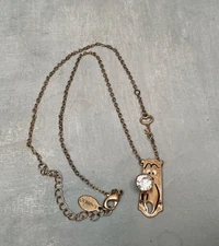 Disney Parks Alice in Wonderland Doorknob Key Necklace W/ Crystal
