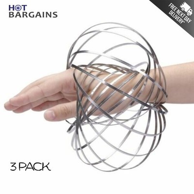 3pcs Magic Flow Rings Kinetic Spring Toy for Juggling, Stress Relief & Fun Play