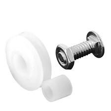Bottom Mount Roller Assembly 1" Nylon Wheel 5/16" Width Concave, 2-Pack