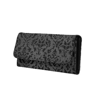 Jolamirel Gothic Floral Women Purse Black Slim Cash Wallet with Zipper Pocket...