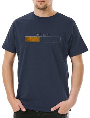 Patience Herren T-Shirt L Angebot Please Wait Ladebalken Loading Bar Lehrer