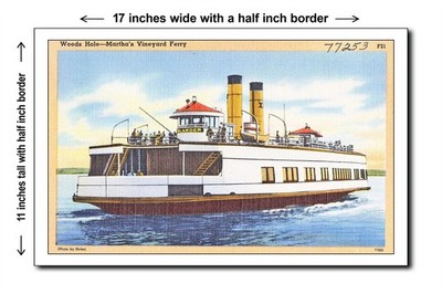 Massachusetts 1940s - Woods Hole -- Martha's Vineyard Ferry - 11x17 Poster