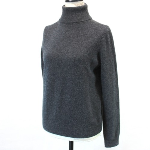 MNG Mango Gray Sweater Pullover Cashmere Blend Cozy Minimalist Turtleneck Medium